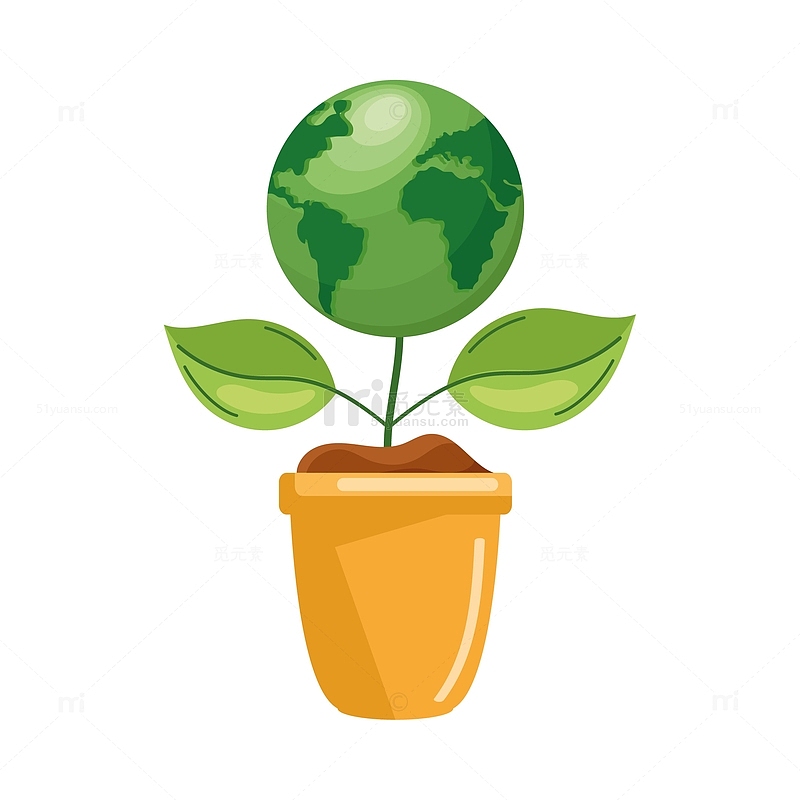 植树节创意地球环保元素