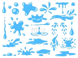 蓝色液体水花不同形态