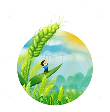 psdpng卡通麦穗麦苗谷穗psdpng卡通彩色麦穗麦田小麦psdpng彩绘卡通