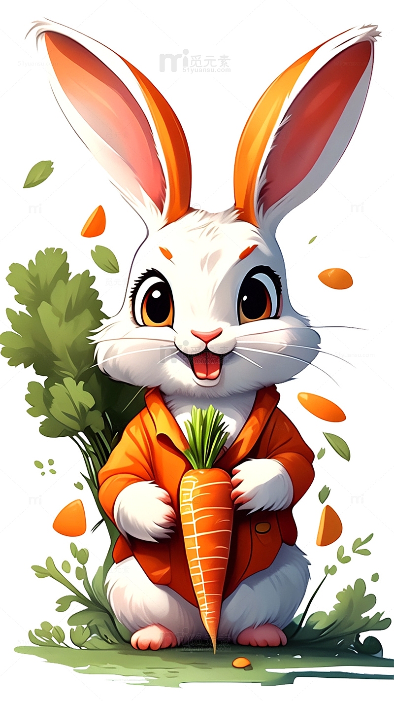 卡通可爱萝卜兔