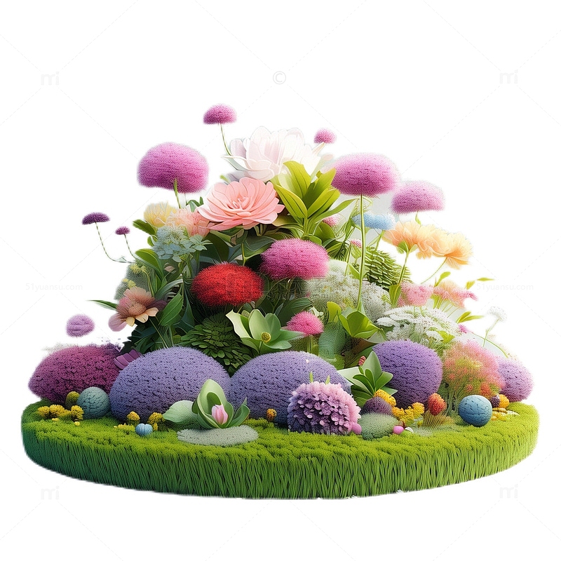 3D立体真实植物花朵绣球景观