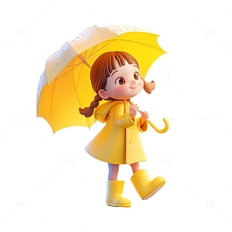 雨伞与儿童组合