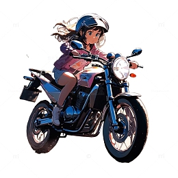 酷女孩骑摩托车