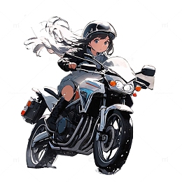 炫酷女孩骑摩托车