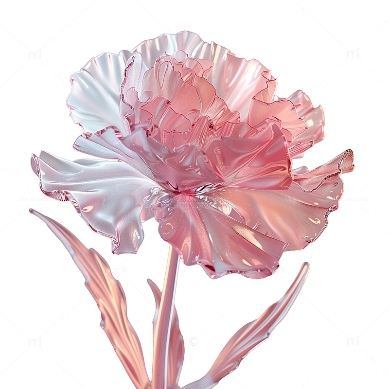 水晶素材花康乃馨鲜花母亲节花朵粉色
