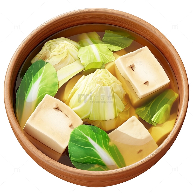 白菜豆腐汤美食