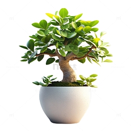 3D立体真实发财树盆栽观赏绿色
