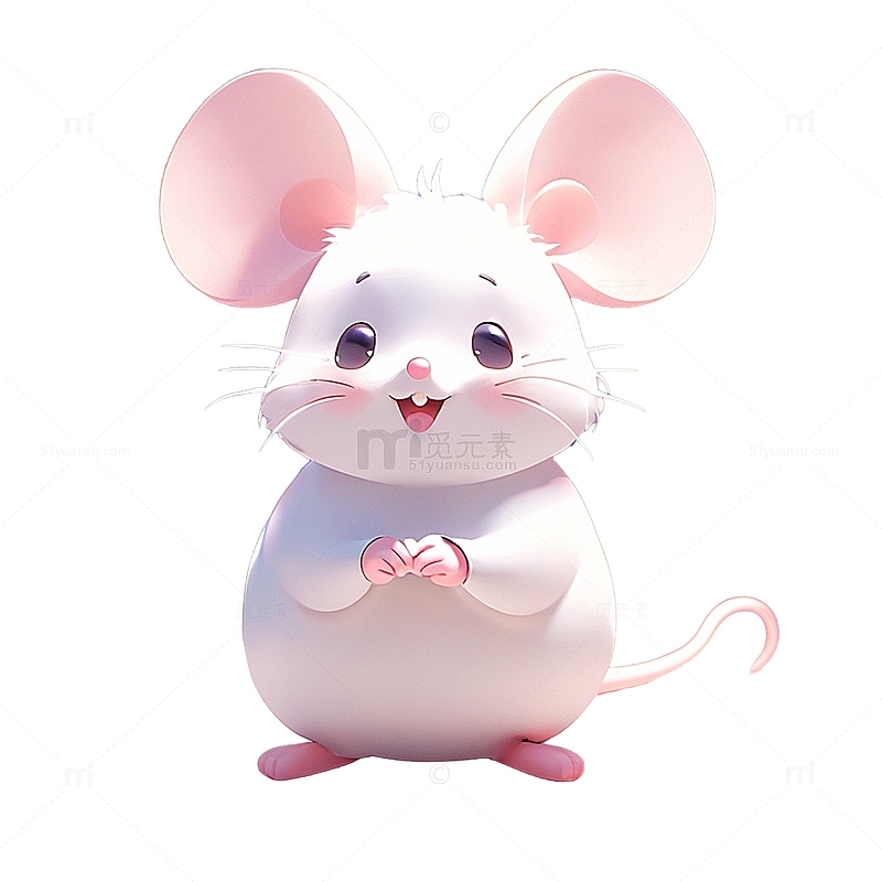 一只卡通小白鼠