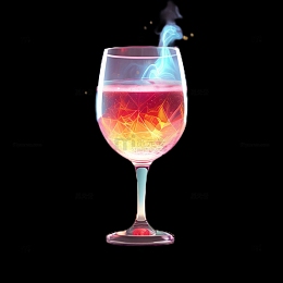 3D立体真实高脚杯杯子透明火焰