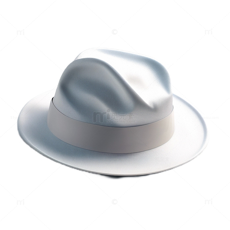 3D真实立体帽子遮阳白色男士
