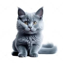 3D真实立体蓝猫猫咪动物可爱