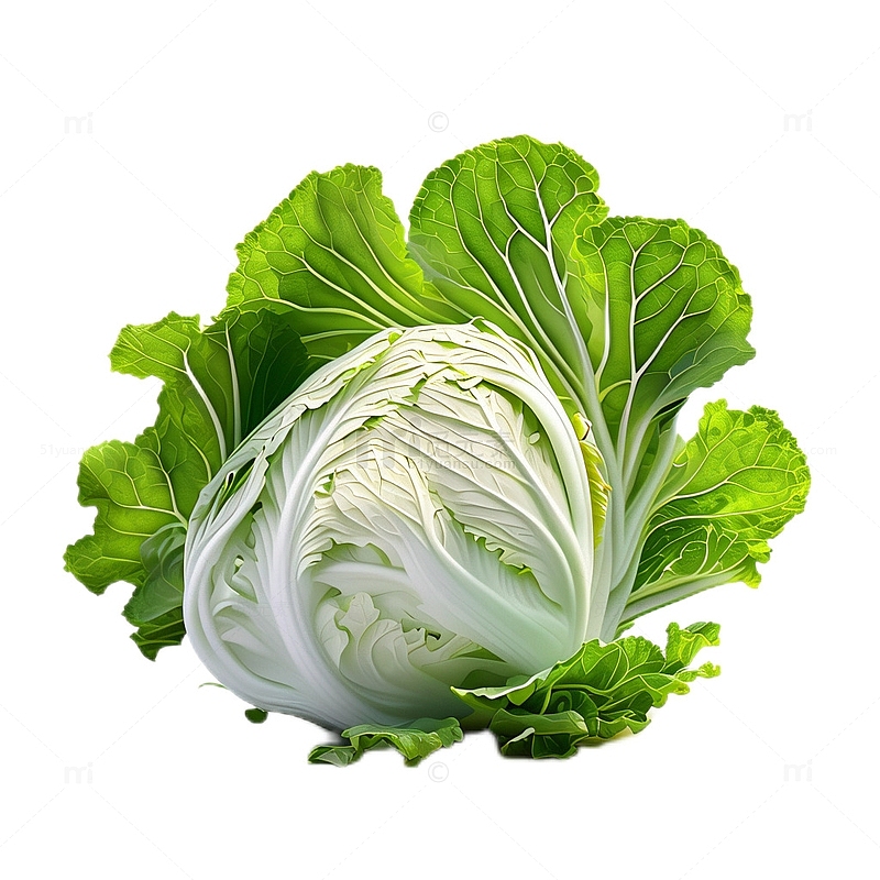 3D真实立体蔬菜大白菜食材绿色