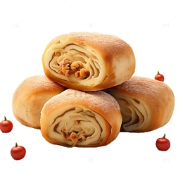 3D真实立体麻薯面包速食面包卷