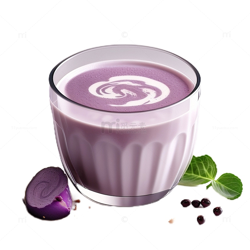 3D真实立体紫薯芋泥豆乳饮品美味