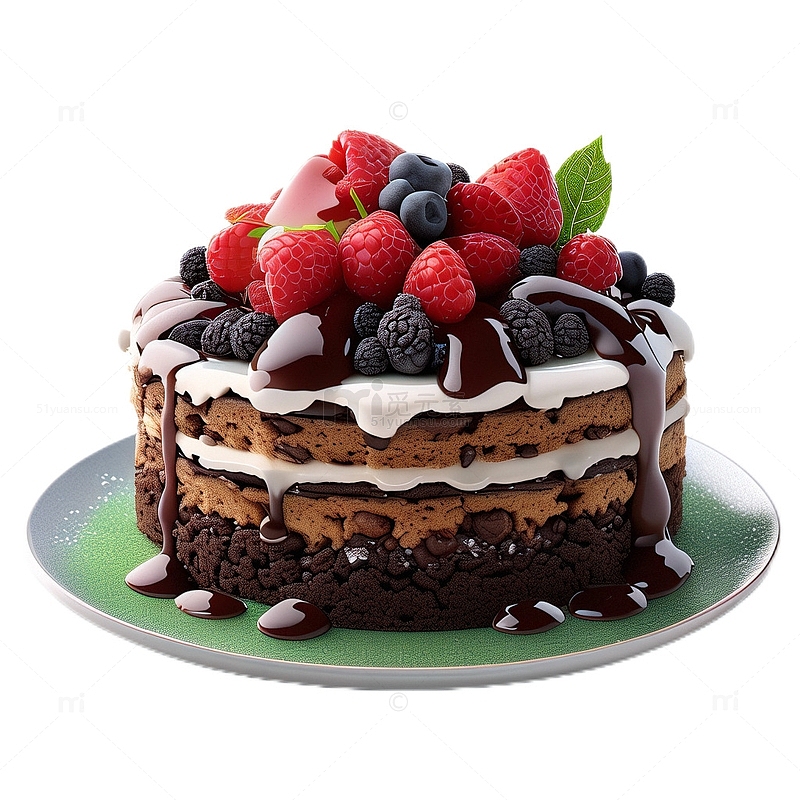 3D真实立体黑森林蛋糕甜品甜点