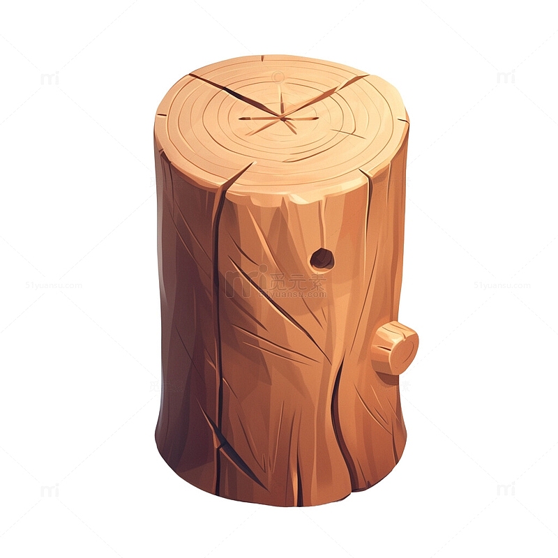 木头木桩插画
