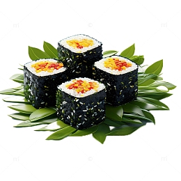 3D真实立体海苔寿司快餐美味营养