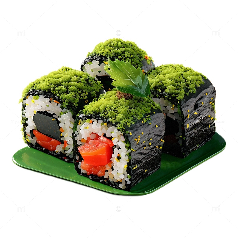 3D真实立体海苔寿司快餐营养