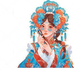 国潮戏剧人物插画素材