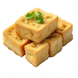 3D真实立体炸豆腐豆腐块油炸