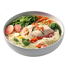 3D真实立体过桥米线小吃食物