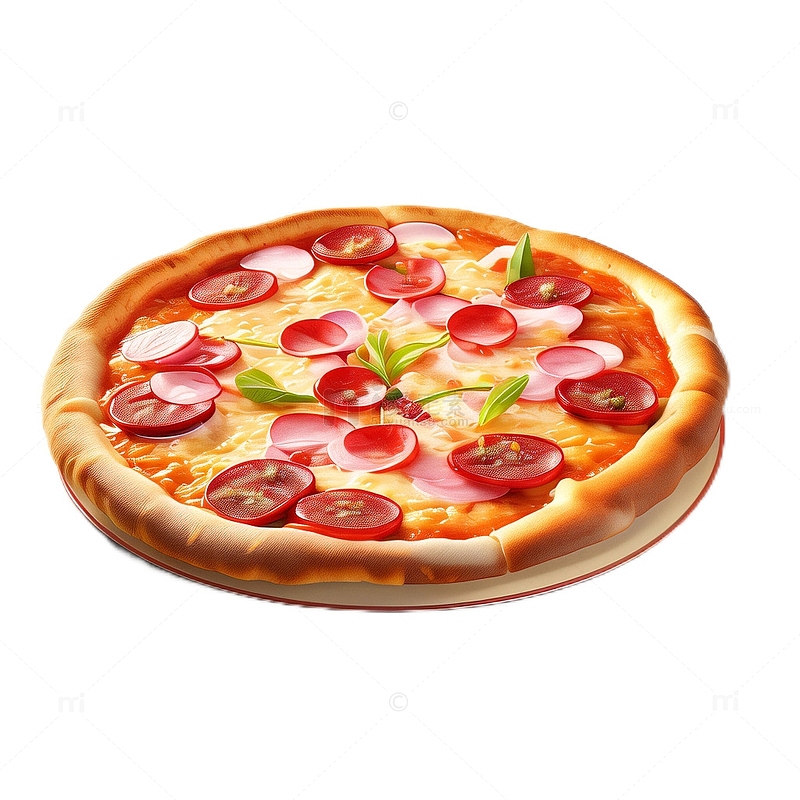 3D真实立体香肠披萨西餐