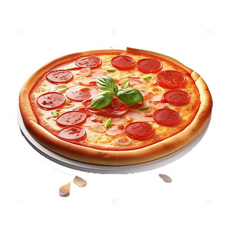 3D真实立体香肠披萨美味食物