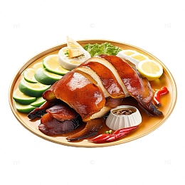 3D真实立体北京烤鸭食物美食鸭子