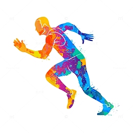 准备奔跑的运动员