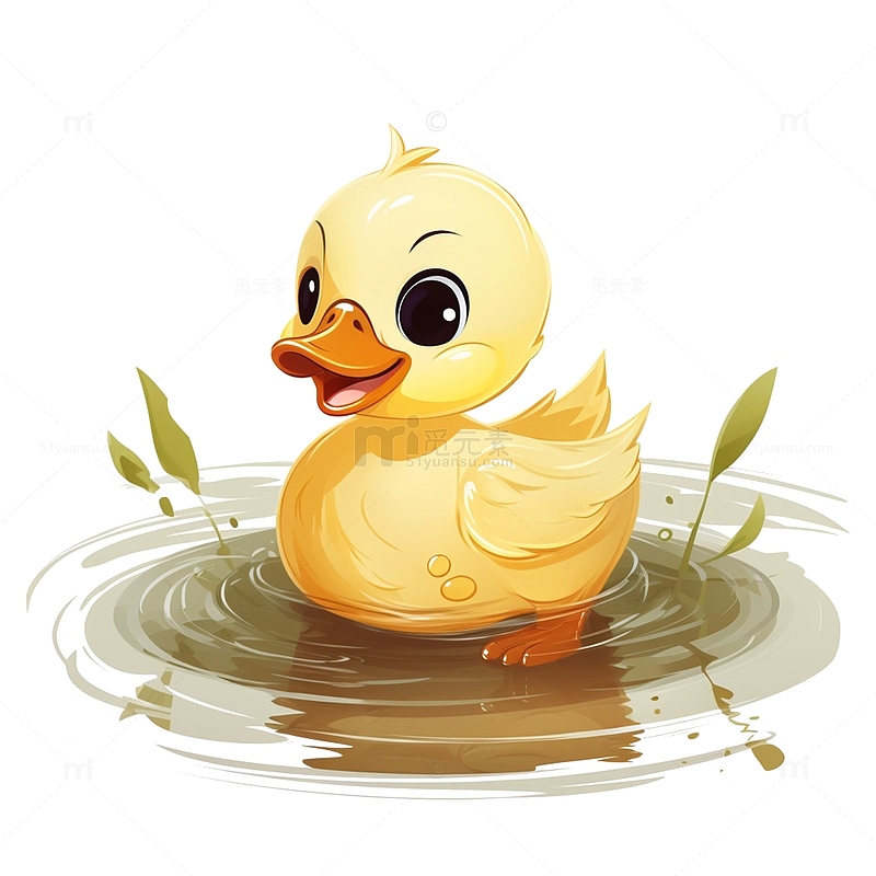 池塘里的小黄鸭