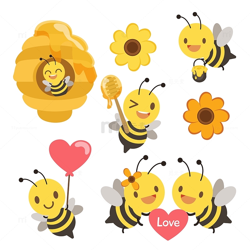 可爱的蜜蜂组合