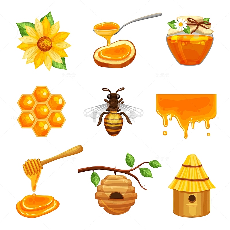 蜂蜜采蜜蜜蜂组合