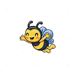可爱的小蜜蜂卡通飞行