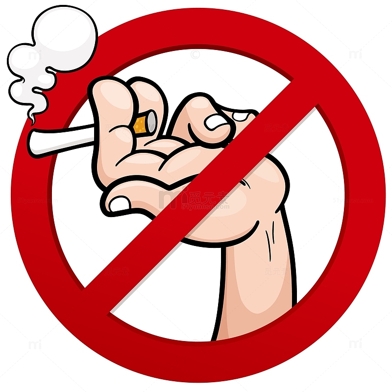 手绘禁止吸烟标志