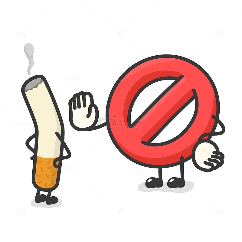 禁烟标志手势提醒病毒