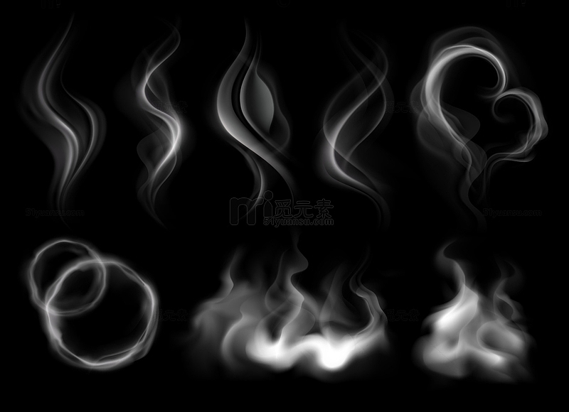 环形漩涡形状蒸汽烟雾