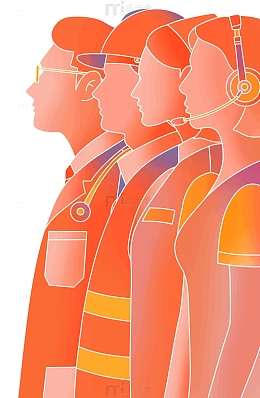 彩绘卡通人物剪影