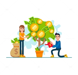 细心照看发财树