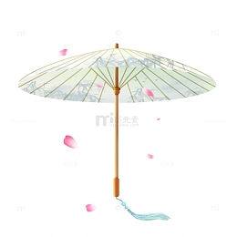 古风油纸伞雨伞装饰元素