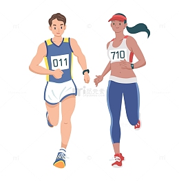 在赛道上比赛的运动员