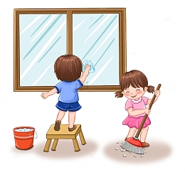 51五一劳动节儿童劳动场景手绘人物