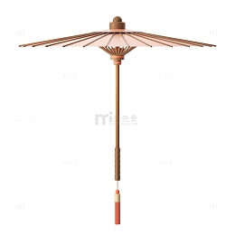 中国风油纸伞谷雨节气装饰品
