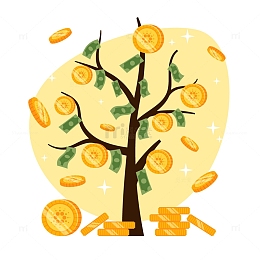 一颗枝丫茂盛的发财树