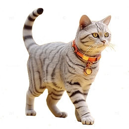 写实行走猫咪形象