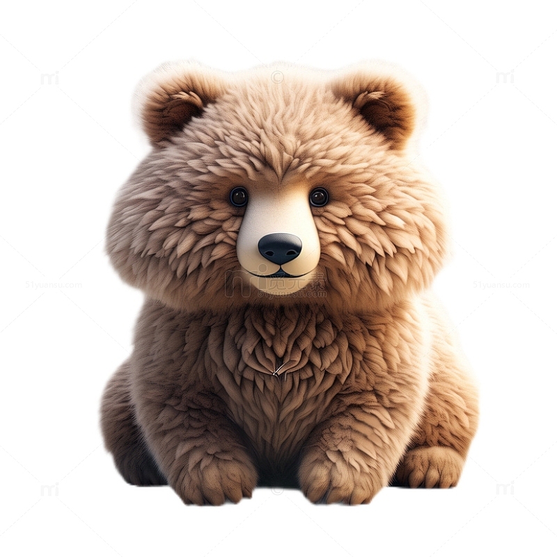 3D立体卡通棕熊动物玩偶