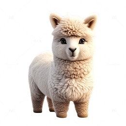 3D立体卡通可爱羊驼毛绒绒