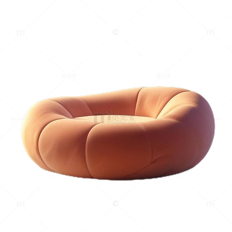 3D立体真实懒人沙发橙色