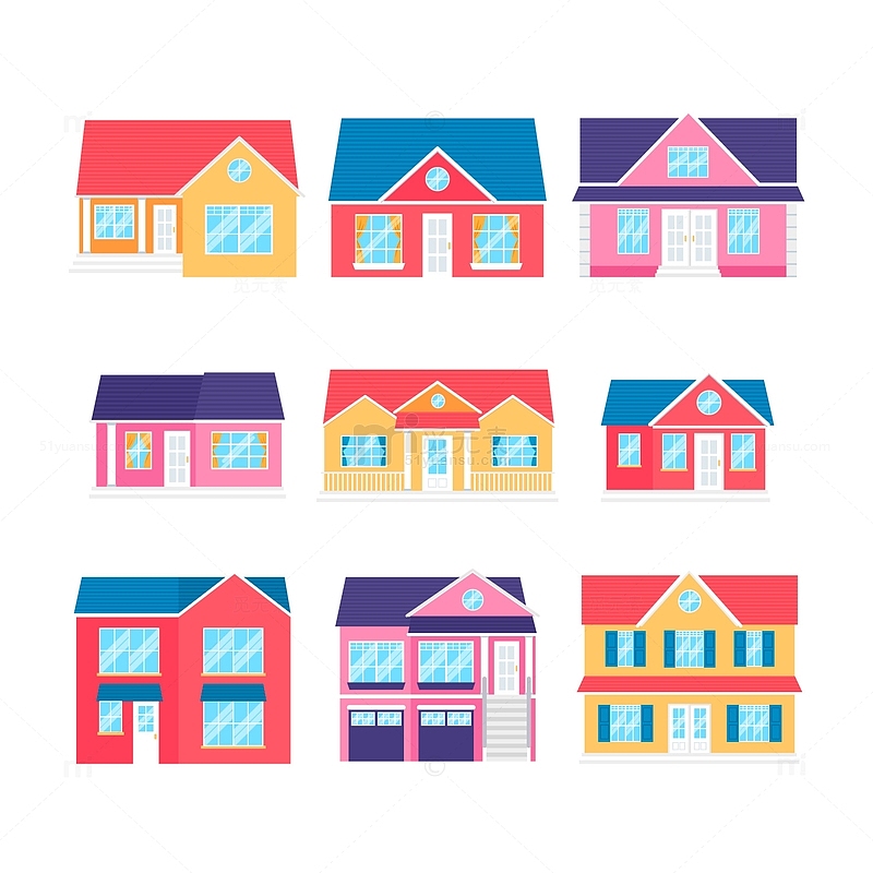 五颜六色的房子集合