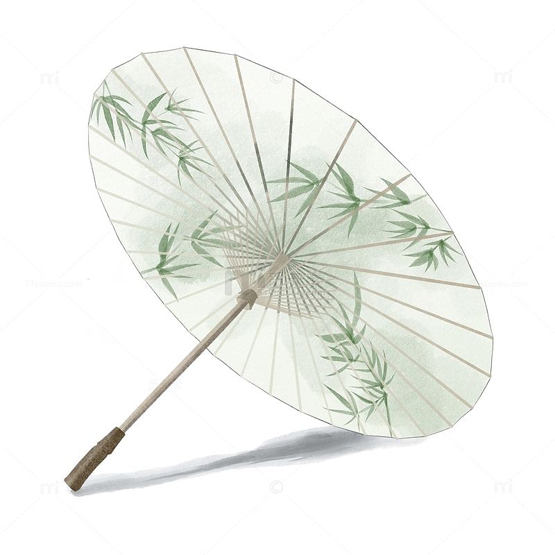 谷雨-古风油纸伞竹叶
