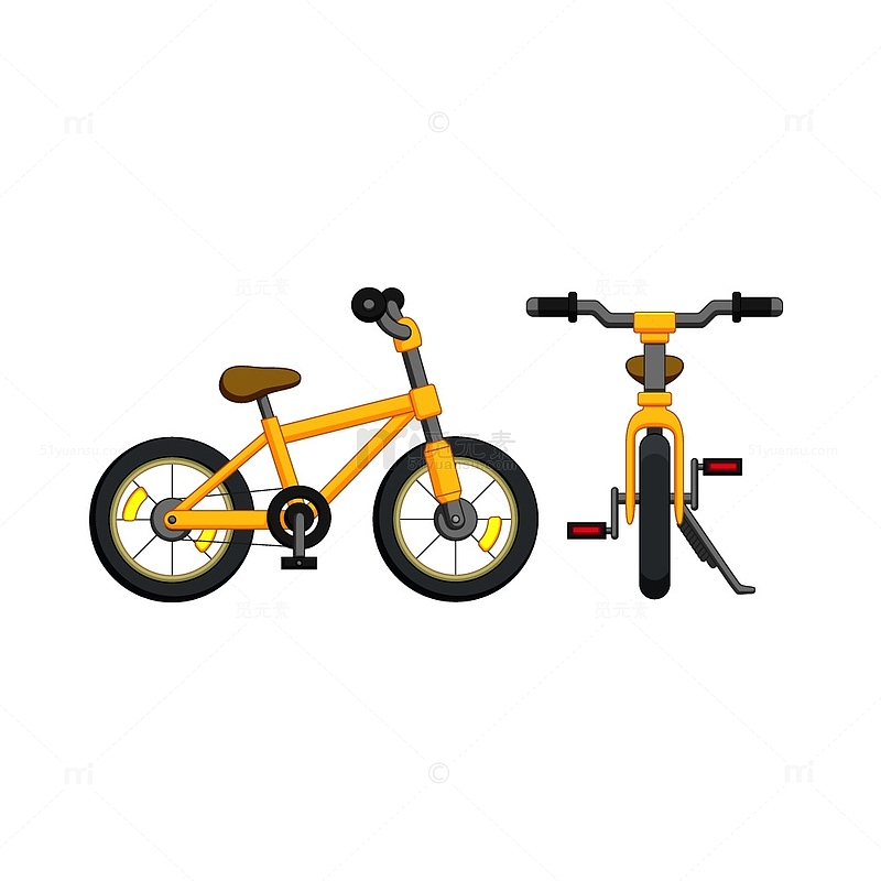 黄色可爱孩童自行车